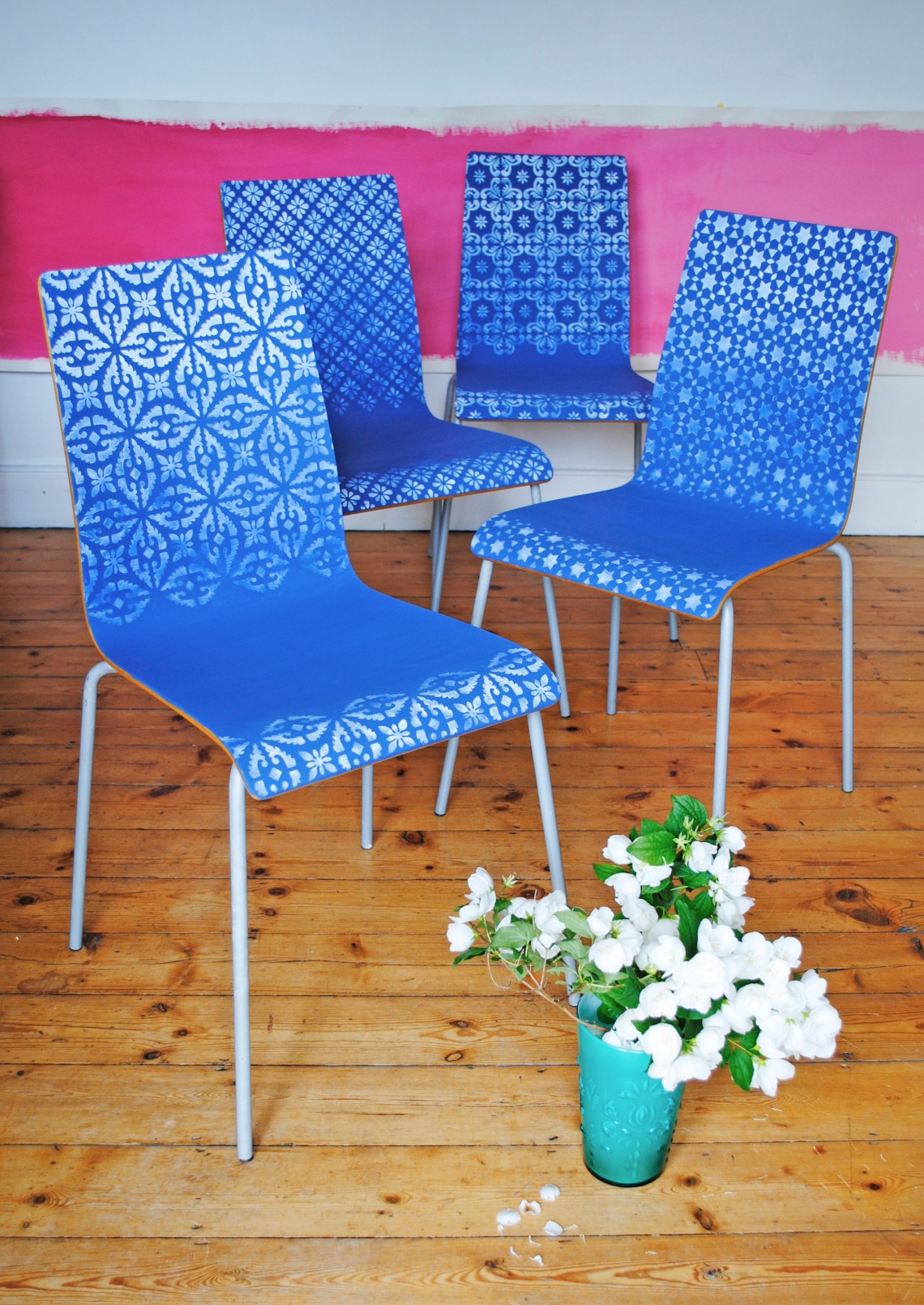 Nicolette Tabram Ombre Stencil Chairs